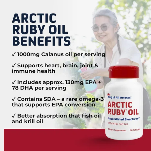 Miniatura 8 de Aceite de rubí ártico de 1000 mg – Suplemento Omega 3 para mujeres y hombres con EPA, DHA y astaxantina 2 mg – Alternativa al aceite de pescado