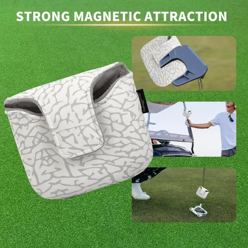 Miniatura 4 de Funda para Cabeza de Putter Mallet de Palo de Golf con Diseño de Bandera de EE.UU. - Cierre Magnético, Material de PU Duradero - Paquete Individual