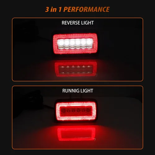 Miniatura 6 de ADIIL Kit de 2 luces LED 3 en 1 con lente roja de respaldo, reversa y antiniebla para Mercedes Benz W463 Clase G 1986-2018, G500, G550, G55, G63 AMG