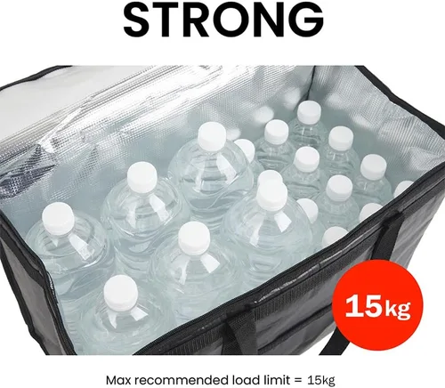 Miniatura 3 de Bolsa de enfriador XXL aislada y calentador de alimentos de NZ home para entrega y compras de comestibles con cremallera superior, color rojo