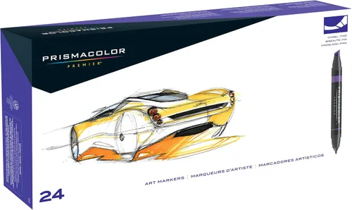 Prismacolor 3620 Premier marcadores de arte de doble punta, punta fina y cincel, 12 unidades