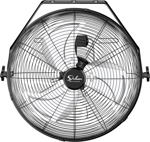 Miniatura 13 de Simple Deluxe 20 Inch High Velocity Wall Mount Fan with Rack, 3 Speed Industrial/Commercial Metal Ventilation Fan,2 Pack