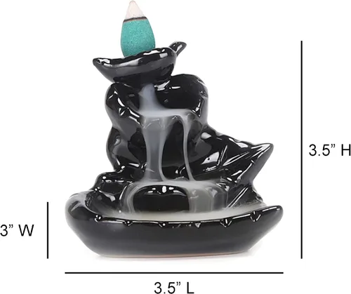 Miniatura 2 de SOUL STICKS Soporte de incienso de reflujo fuente de cascada para el hogar, oficina, yoga, decoración de habitación y aromaterapia con 1 paquete