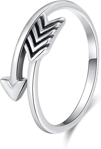 Miniatura 12 de CANDYFANCY Anillo de nudo celta de plata de ley 925 abierto para el dedo medio nudillo para mujer, tamaño ajustable 4-7