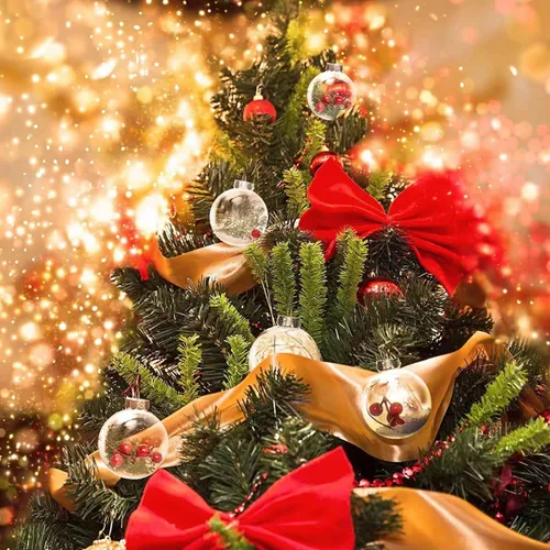 Miniatura 5 de 8 piezas Adornos de Bolas Transparentes de Plástico Rellenables para DIY - Adornos de Bolas de Navidad, 3.15 Pulgadas Tapa Desmontable Transparente