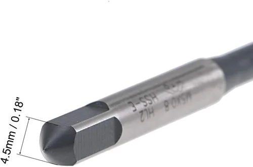 Miniatura 4 de uxcell Grifo de roscado de punto espiral M2.5 x 0.45, tolerancia H2 de acero de alta velocidad recubierto TICN, vástago redondo con extremo