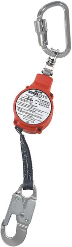 Miller by Honeywell MiniLite - Limitador de caída personal de 11 pies con mosquetón de acero y gancho a presión, capacidad de 310 libras