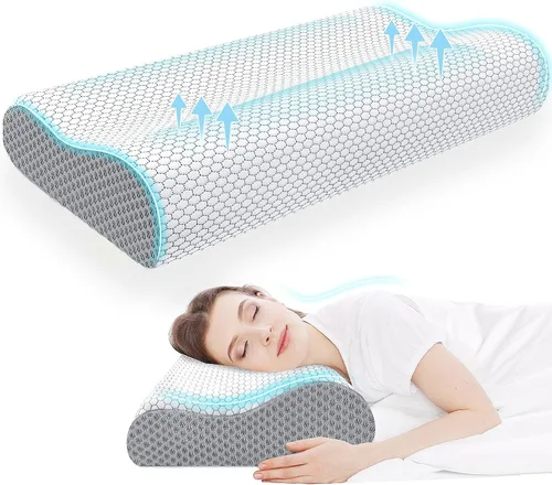 Miniatura 10 de CloudBliss Almohada cervical ergonómica para dormir, almohada cervical cervical para aliviar el dolor de cuello, almohada de espuma viscoelástica