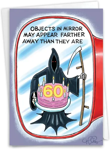 Miniatura 17 de NobleWorks - Tarjeta de cumpleaños número 60 con sobre - Divertida tarjeta de notas para niños de 60 años, felicitaciones de papelería - Ecuación
