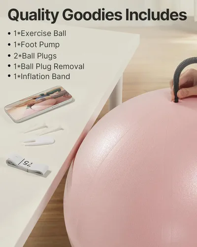 Miniatura 6 de YOTTOY - Pelota de ejercicio antiestallido para entrenamiento, yoga y embarazo, extragruesa para terapia física y fitness