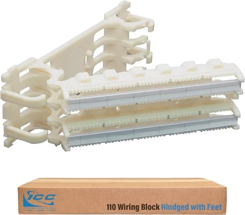 Miniatura 14 de ICC 110 pies de bloque de cableado para 100 pares de bloques de cableado 110, soportes de soporte de montaje en pared, 1 par