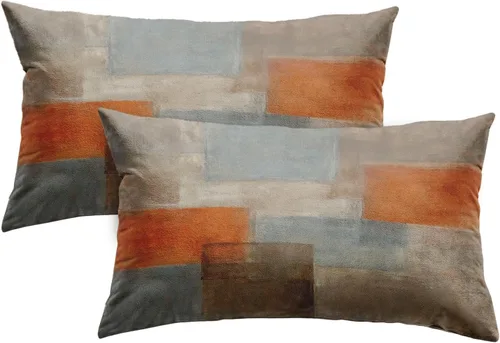 Miniatura 23 de Britimes Fundas de almohada modernas para decoración del hogar, 16 x 16 pulgadas, juego de 2 fundas de almohada decorativas, fundas de almohada