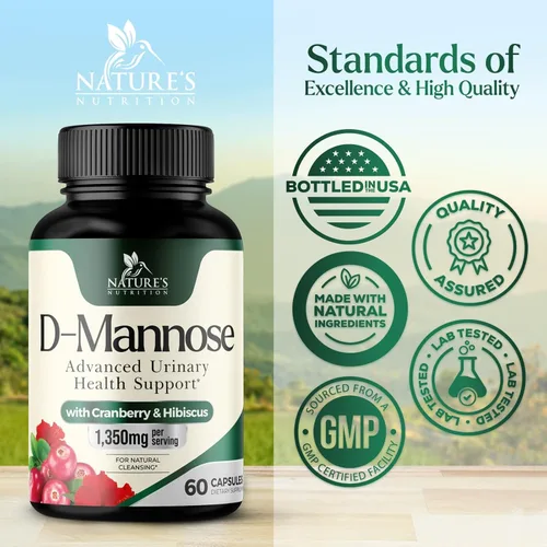 Miniatura 4 de D-manosa 1000 mg por porción – Arándano e hibisco – Eficaz de acción rápida, elimina las impurezas para la vejiga, suplemento de apoyo a la salud