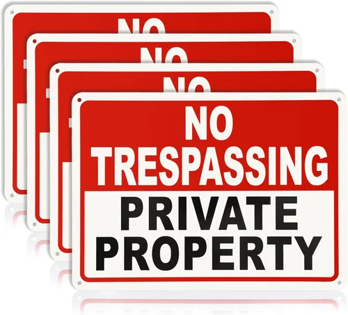 Miniatura 13 de 2 paquetes de señales de no trespassing de propiedad privada – 10x7 pulgadas de aluminio libre de óxido, impreso con UV, recubrimiento reflectante