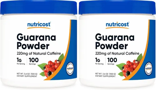 Miniatura 6 de Nutricost Extracto de guaraná en polvo, 3.53 oz por botella, suplemento energizante de cafeína natural brasileña