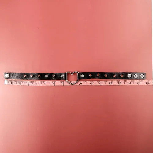 Miniatura 6 de MILAKOO - Collar de cuero sintético con corazón estilo punk