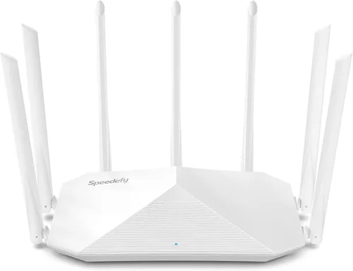 Enrutador WiFi Gigabit, enrutador inalámbrico inteligente de doble banda, Speedefy AC2100 4x4 MU-MIMO y 7 antenas externas para señal fuerte y alta