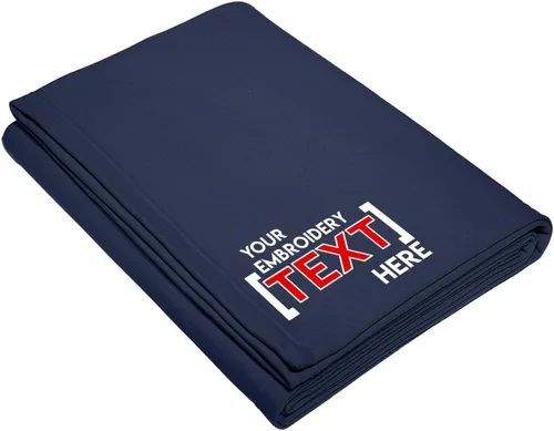 Miniatura 26 de Printualist Manta de forro polar personalizada, jaspeado atlético, añade tu nombre bordado, manta de recuerdo personalizada para inauguración