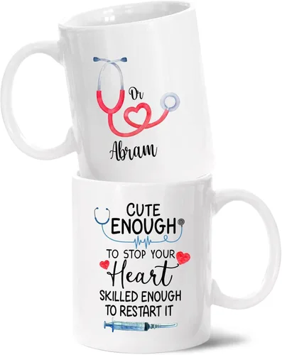 Miniatura 8 de Tazas personalizadas del mejor médico del mundo, tazas de café personalizadas con nombre, tazas de té personalizadas para médico, regalos de Taza