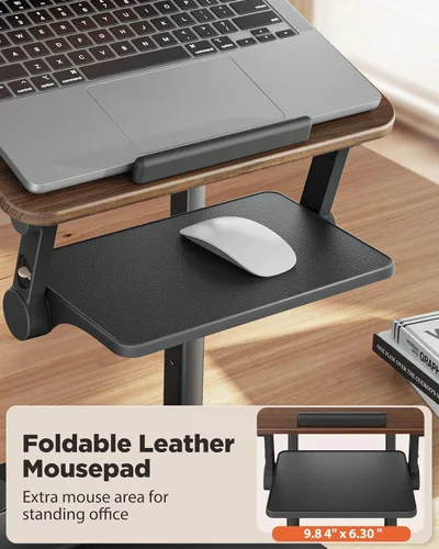 Miniatura 4 de SAIJI Soporte para computadora portátil para escritorio, elevador estable para laptop con alfombrilla de mouse plegable, soporte de computadora