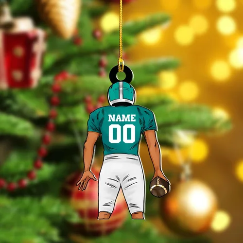 Miniatura 9 de Adornos de fútbol de Navidad personalizados, adornos de fútbol 2025 para árbol de Navidad, decoraciones navideñas acrílicas, adorno de jugador