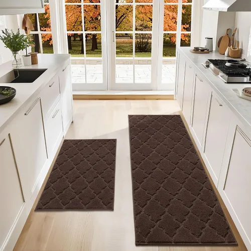 Miniatura 8 de COSY HOMEER Alfombras suaves de cocina [2 piezas] para el frente del fregadero súper absorbentes, tapetes y tapetes de cocina de 20 x 30 pulgadas/20