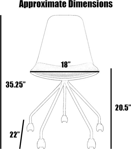 Miniatura 3 de 2xhome Bonita silla de escritorio minimalista Sin brazos, ruedas rodantes, espacio pequeño, diseño delgado Niños, adolescentes, sala de estar