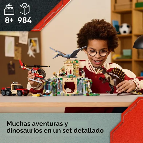 Miniatura 2 de LEGO Jurassic World Spinosaurus & Quetzalcoatlus Air Mission - Juguete de dinosaurio para niños - Juguete de construcción de simulación con figuras