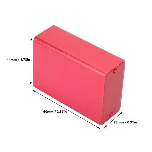 Miniatura 4 de Caja de circuito, caja de refrigeración de aluminio para instrumentos de bricolaje, caja de recinto de proyectos electrónicos, color rojo esmerilado