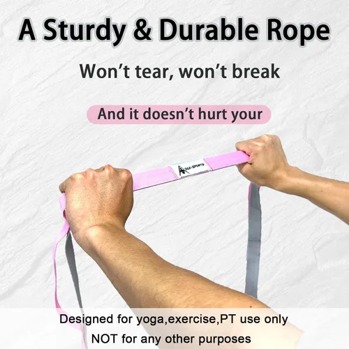 Miniatura 4 de Correa de estiramiento con bucles para yoga, correa de estiramiento para terapia física, correa de ejercicio no elástica para pilates, danza