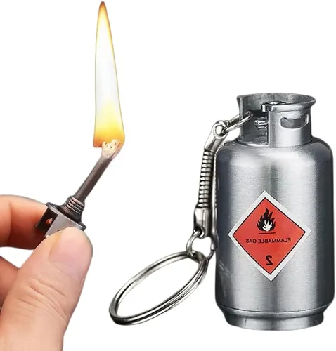 Encendedor de fósforo permanente, encendedor de llavero personalizado, compacto y portátil, reutilizable (queroseno no incluido) (meiqiguan # 2)