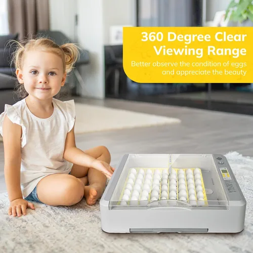 Miniatura 7 de Incubadora de huevos 36-60 con giro automático de huevos y control de humedad, incubadora de huevos de pollo con pantalla digital, incubadoras