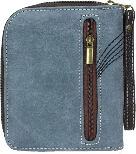 Miniatura 2 de CHALA Cartera con cremallera alrededor, pulsera, 8 ranuras para tarjetas de crédito, piel sintética resistente