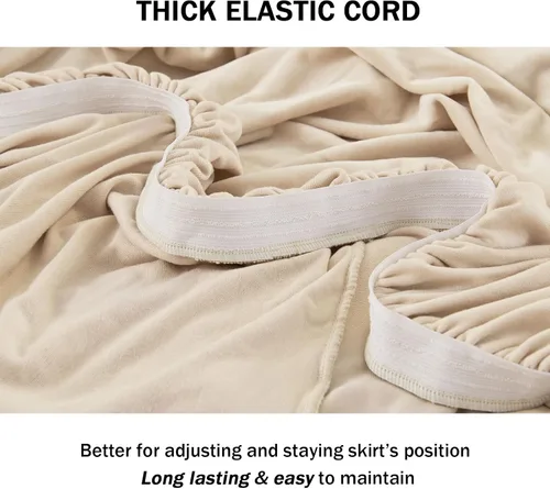 Miniatura 5 de NICEEC Funda para Sofá Biplaza Súper Suave de 1 Pieza Funda Deslizable para Sofás Biplaza Beige Elástica Universal de Spandex Fundas para Sofá