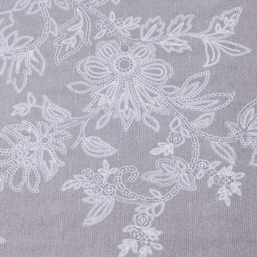 Miniatura 9 de FADFAY Juego de sábanas bajeras de tamaño individual color gris con estampado floral blanco con bolsillo profundo, súper suaves, de fácil cuidado