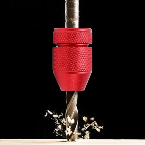 Miniatura 8 de Collar de tope de taladro ajustable, tope de profundidad de broca de madera de aleación de aluminio, rango de tamaño aplicable 5/64"-3/16