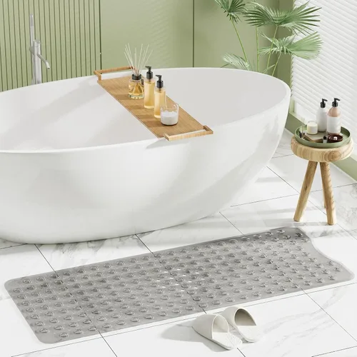 Miniatura 7 de AmazerBath Tapete de ducha antideslizante de 40 x 16 pulgadas, tapete de ducha con ventosas y agujeros de drenaje, tapete de baño antideslizante