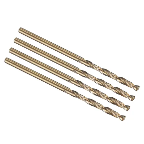 Miniatura 221 de PATIKIL Broca Jobber de 0.039 in, vástago recto M35 cobalto 5% acero de alta velocidad 135° acabado dorado para metal duro de acero inoxidable - 2