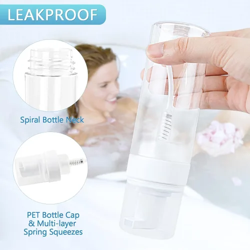 Miniatura 5 de Botella de espuma vacía transparente de 5.1 onzas líquidas, botella de espuma de viaje para jabón, champú, botella dispensadora de espuma