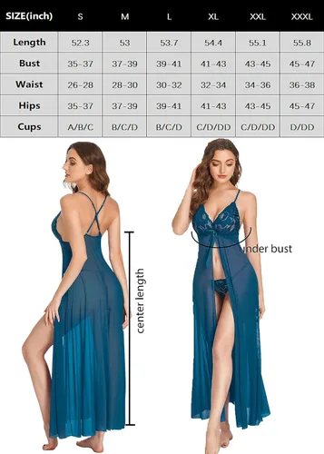 Miniatura 6 de Avidlove Lencería de encaje para mujer, vestido largo con abertura alta, vestido largo para sesión de fotos de maternidad
