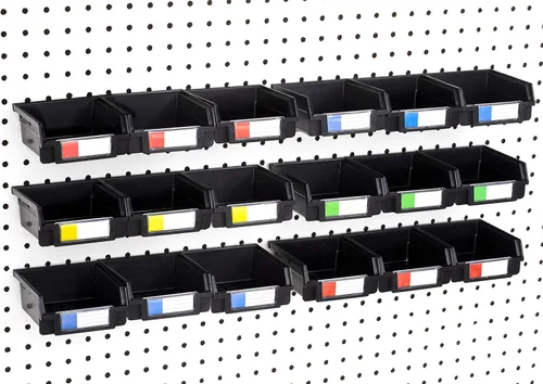 Miniatura 30 de Papeleras de Pegboard – tamaños 3.5", 5", o 7" Negro
