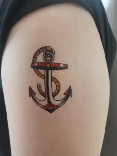 Miniatura 4 de Etiqueta engomada temporal del tatuaje del cráneo del ancla de la golondrina impermeable adultos hombres mujeres mano brazo hombro cuerpo arte