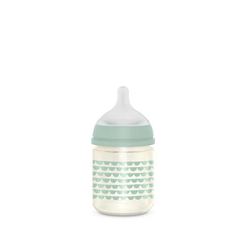 Miniatura 2 de Suavinex Bonhomia - Biberón de vidrio con pezón de silicona SX PRO, biberones anticólicos, biberones para bebés amamantados, flujo lento, 0mo, 4