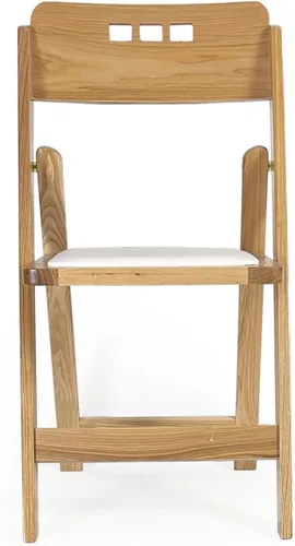 Miniatura 5 de Silla plegable de madera con asiento acolchado, asientos comerciales apilables para eventos en interiores y exteriores, fiestas, bodas, banquetes
