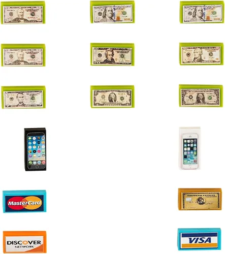 Miniatura 3 de Building Bricks ATM Alcancía con banco personalizado, dinero en efectivo, tarjetas de crédito, teléfonos inteligentes, cajero automático personal