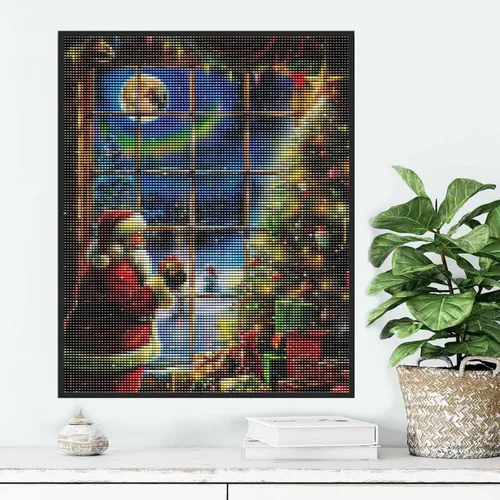 Miniatura 4 de Ginfonr Kits de arte de diamantes 5D para adultos, pintura de diamantes de Navidad para adultos, arte de diamantes de Santa Claus, arte de diamantes