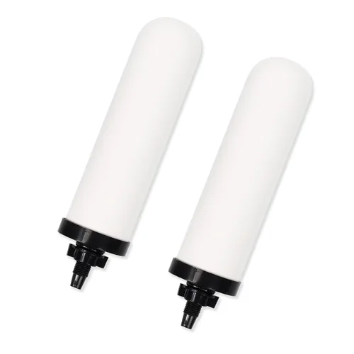 2 velas de filtro de agua de cerámica de 7 pulgadas, filtros de repuesto de filtro de agua de 7 pulgadas con carbón activado para sistema de filtro