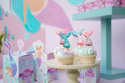 Miniatura 3 de Palitos de caramelo de sirena - 12 chupachups envueltos individualmente - Ideales para recuerdos de fiesta de sirena - Bolsas de regalo