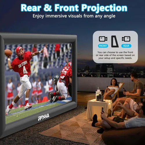 Miniatura 3 de Pantalla de Cine Inflable Pantalla de Proyector para Exteriores para Afuera 25 pies, Grandes Pantallas Inflables Proyección Frontal y Trasera