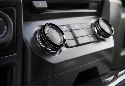 Miniatura 2 de Keptrim Para interruptores de aire acondicionado F150, perilla de CA VOL, botón de anillo para Ford F150 XLT 2015 2016 2017 2018 2019, aluminio Negro
